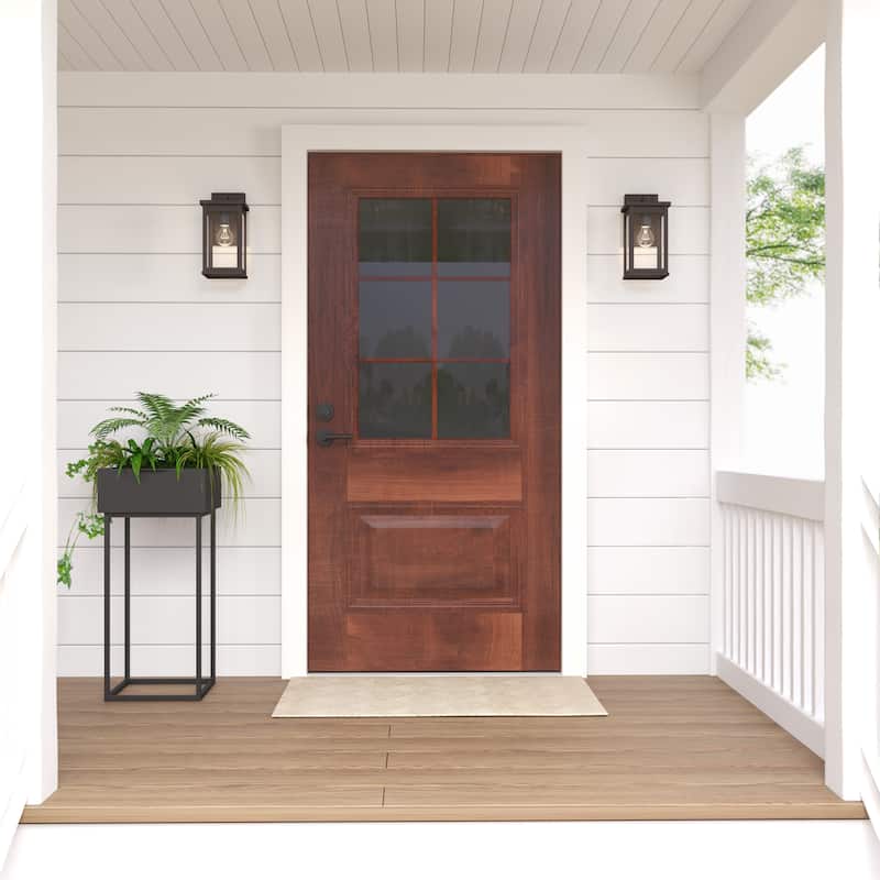Millennium Lighting Bowton 1 Light Outdoor Wall Sconce in Powder Coat Bronze with a Clear Glass Shade