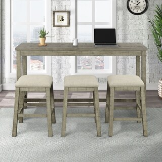 4 Pieces Counter Height Table with Fabric Padded Stools - Bed Bath ...