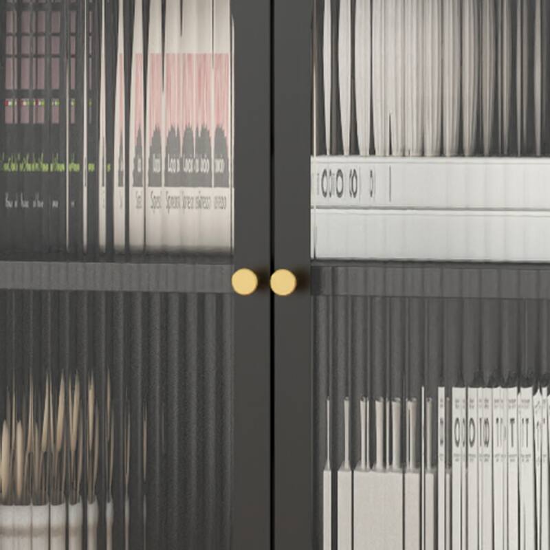 Metal Sideboard Buffet Cabinet Organizer with 4 Glass Door