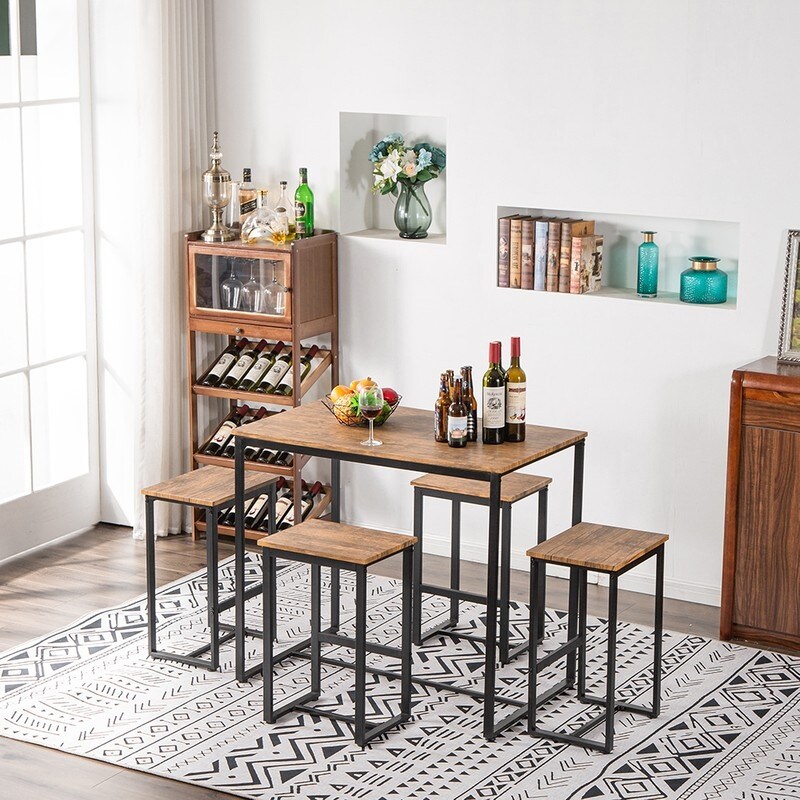 Shop Carbon Loft Harden Walnut Finish 5 Piece Counter Height Pub