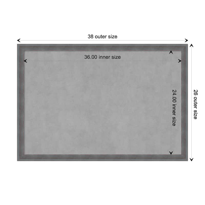 Amanti Art Dixie Blue Grey Rustic Framed Magnetic Board - Board Size 36x24