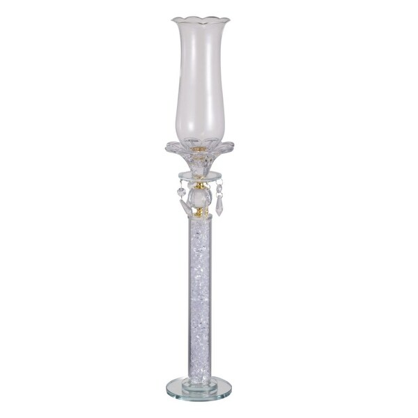 24.25" Clear and Gold Lainey Cathedral Tall Candle Holder - N/A