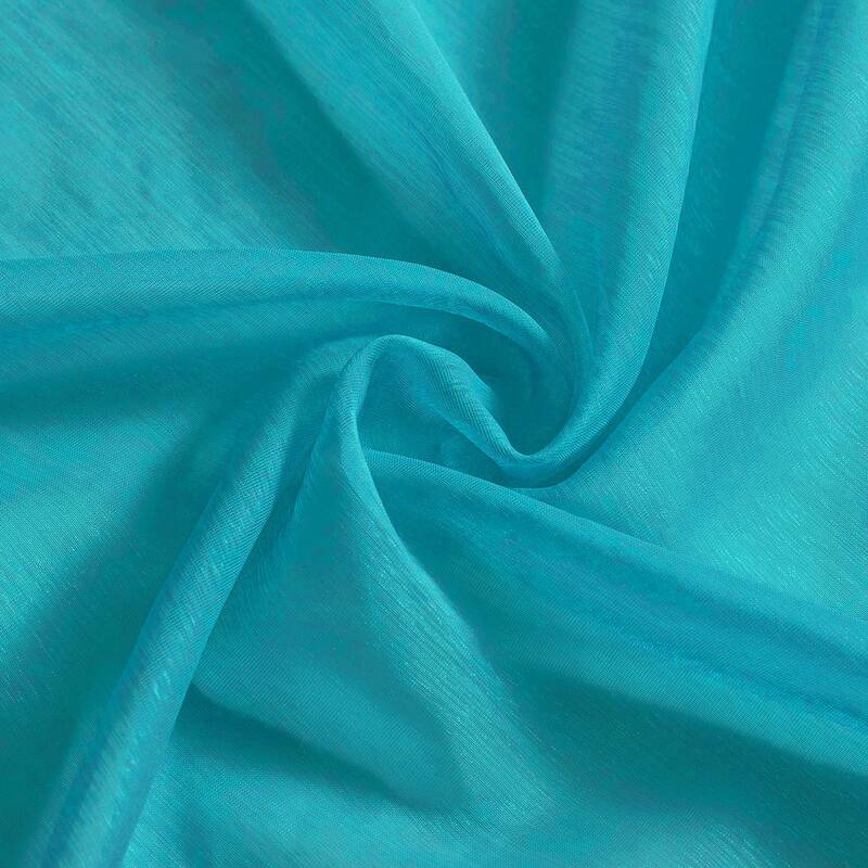 84" Inches Long - 2 Panels - Turquoise Sheer Window Grommet Curtain Set - 55" x 84"