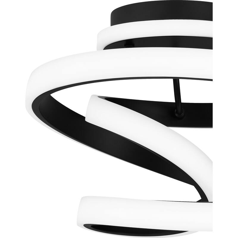 Aviva Integrated LED Matte Black Semi-Flush Mount - Matte Black