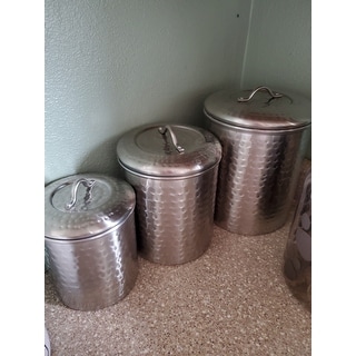 Old Dutch Hammered Brushed Nickel 4-piece Canister Set ...