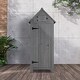 preview thumbnail 3 of 8, 70 Inch Double Slope Top Fir Courtyard Storage Room,Dark Gray