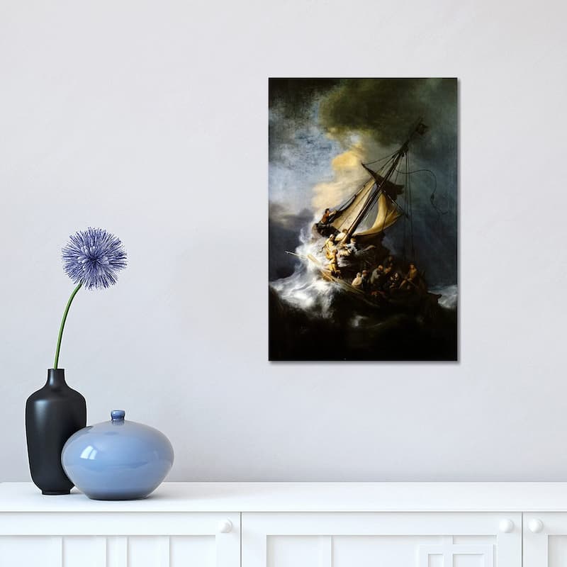 "The Storm on the Sea of Galilee" by Rembrandt van Rijn Canvas - 18x12x1.5