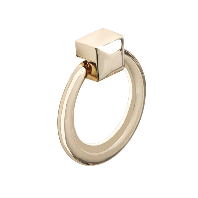 Utopia Alley Anello Cabinet Ring Pull Knob - Vintage Cabinet Hardware with Hand Finished Polished Gold, 1.6"