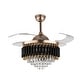 preview thumbnail 2 of 7, 42 Inch 4-Blade Glam Crystal Polished Gold Retractable Ceiling Fan - 42"