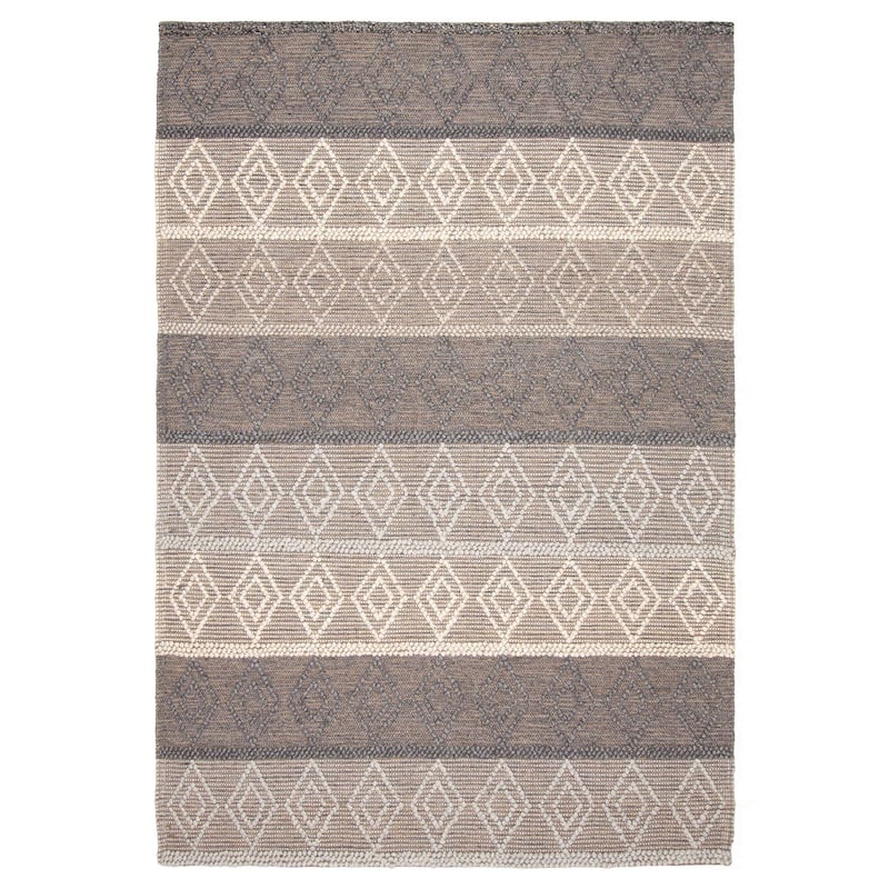 ECARPETGALLERY Braid weave Sienna Grey Wool Rug - 6'0 x 8'8 - Dark Grey - 6'0 x 8'8