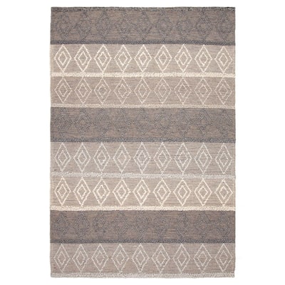 ECARPETGALLERY Braid weave Sienna Grey Wool Rug - 6'0 x 8'8