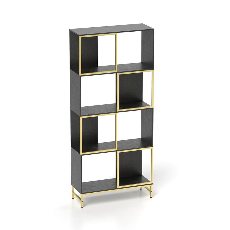 Vintage Storage Rack with Open Shelves 4-Tier Bookcase,Display Wooden Shelves for Living Room,Bathroom,Balcony,Kitchen