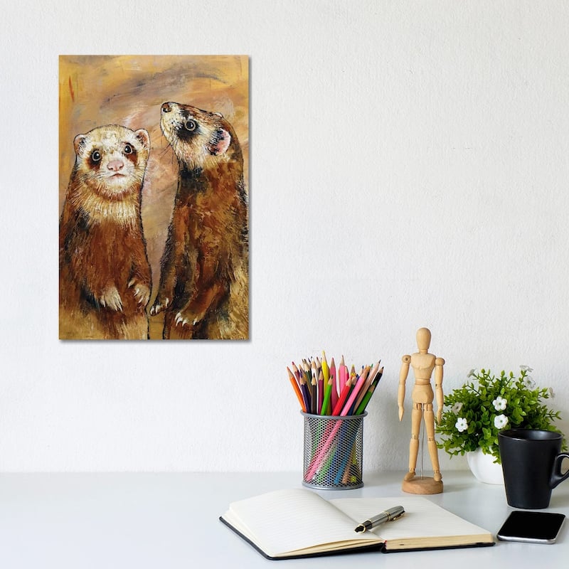 iCanvas "Ferrets" by Michael Creese Canvas Print - 12x8x0.75