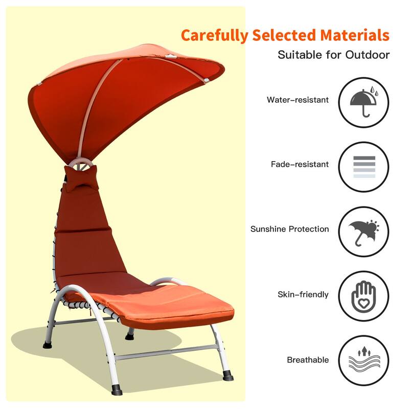 Costway Chaise Lounge Chair with Canopy Hammock Chair with Canopy
