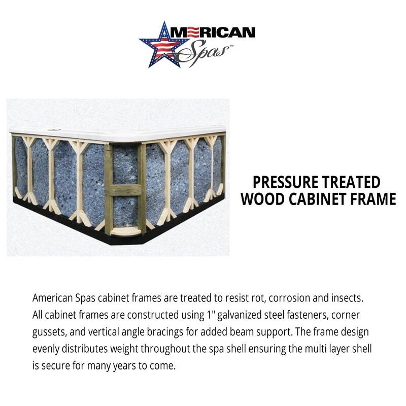 American Spas 6-Person 45-Jet Premium Acrylic Lounger Spa Standard Hot Tub with Ozonator and Sound System