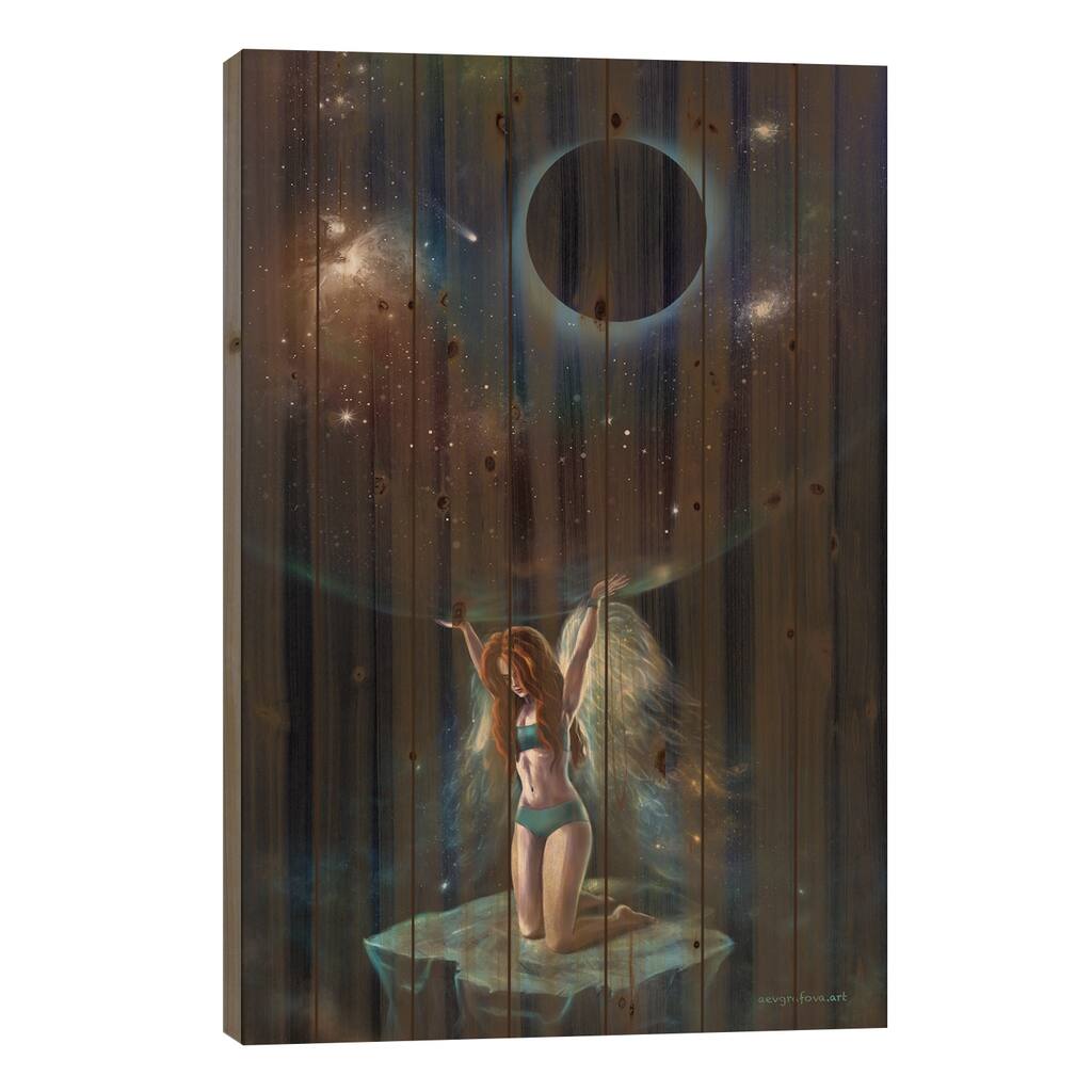 The Power Print On Wood by Anastasia Evgrafova - Multi-Color