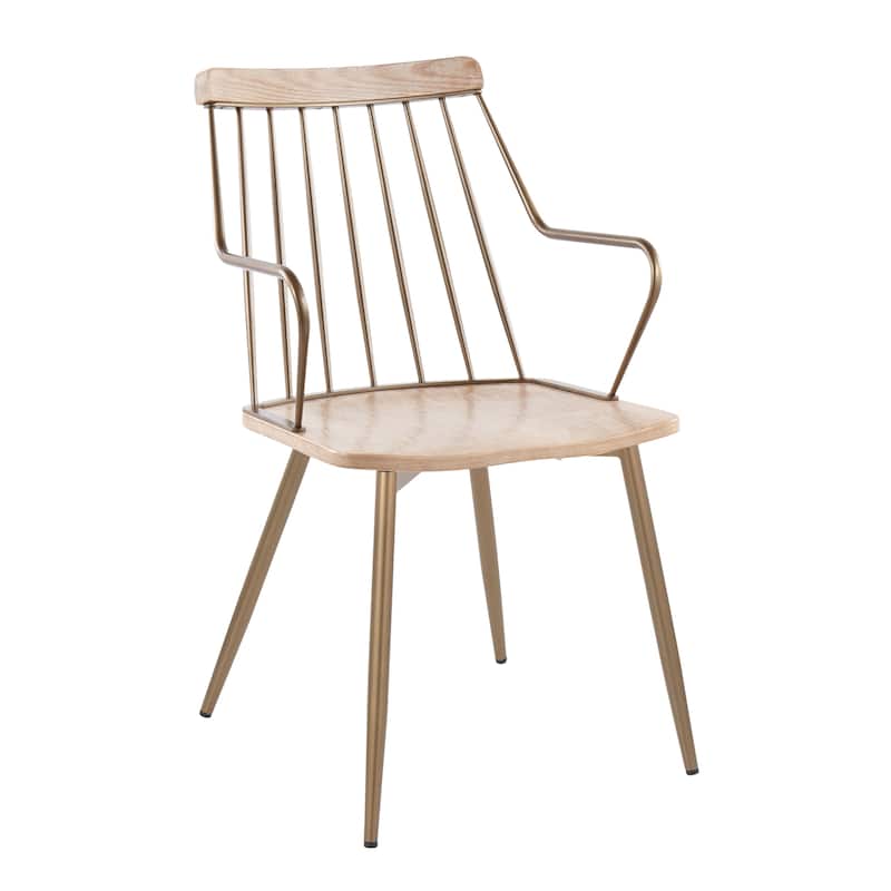 The Gray Barn Preston Dining Chair - Set of 2 - White Washed Wood/Antique Copper