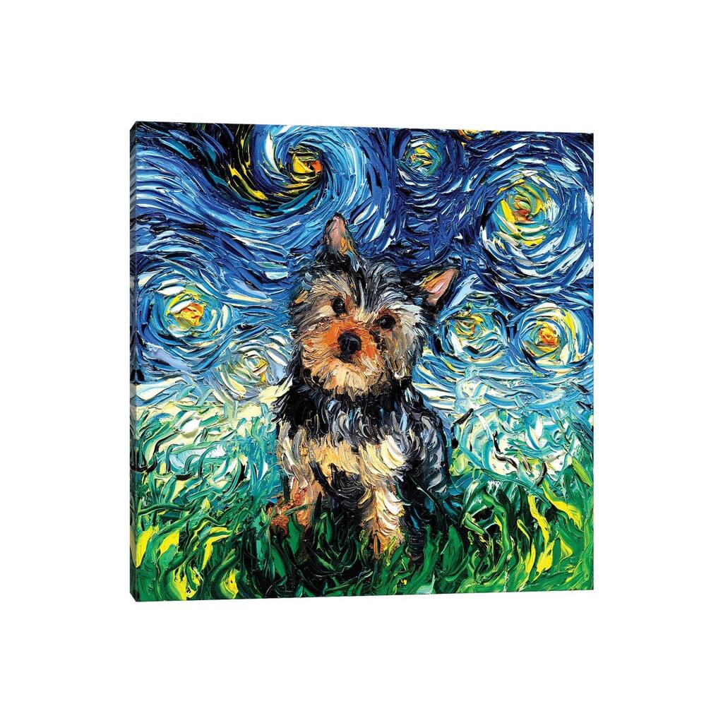 iCanvas "Yorkie Night" by Aja Trier Canvas Print