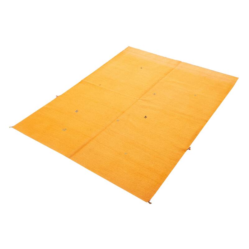 ECARPETGALLERY Flat-Weave Kashkuli Light Orange Wool Tapestry Kilim - 5'5 x 8'4