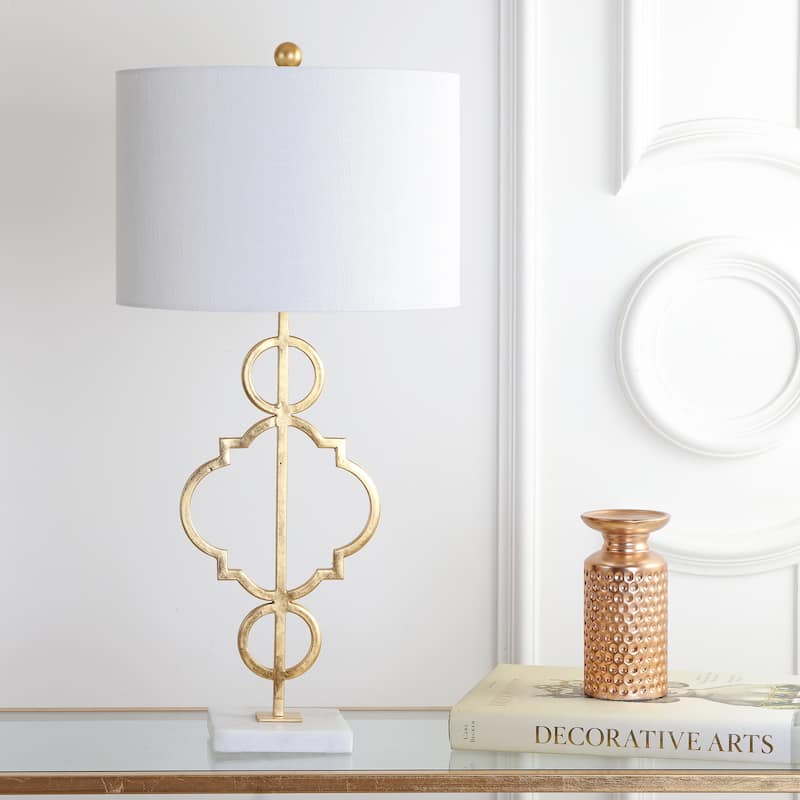 Honore 31" Metal LED Table Lamp, Gold Leaf by JONATHAN Y