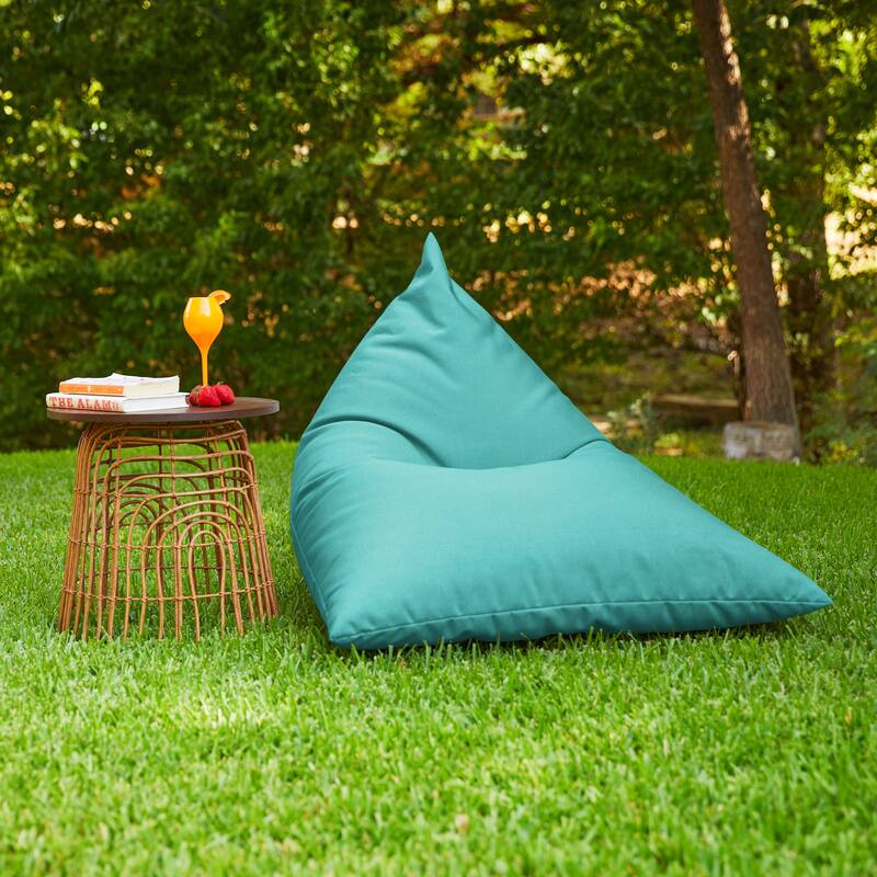 Sorra Home Sunbrella Outdoor Bean Lounger - 54 in W x 38 in W x 21 in H - Canvas Aruba