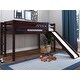 preview thumbnail 2 of 4, JACKPOT Contemporary Low Loft Twin Bed with Ladder, Slide and Tent