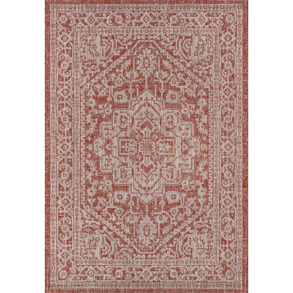JONATHAN Y Rozetta Medallion Textured Weave Indoor/Outdoor Area Rug