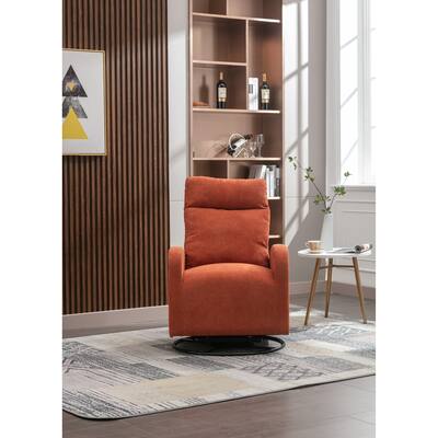 Swivel Rocking Accent Chair with Left Bag for Livingroom, Orange