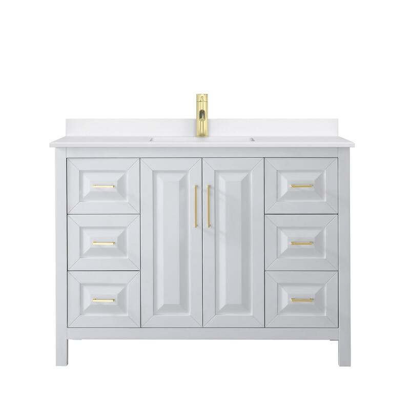 Daria 48-inch Single Vanity, Single Hole Quartz Top
