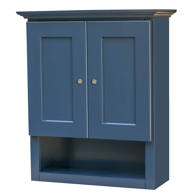 Blue Shaker Bathroom Wall Cabinet - 21"x26"