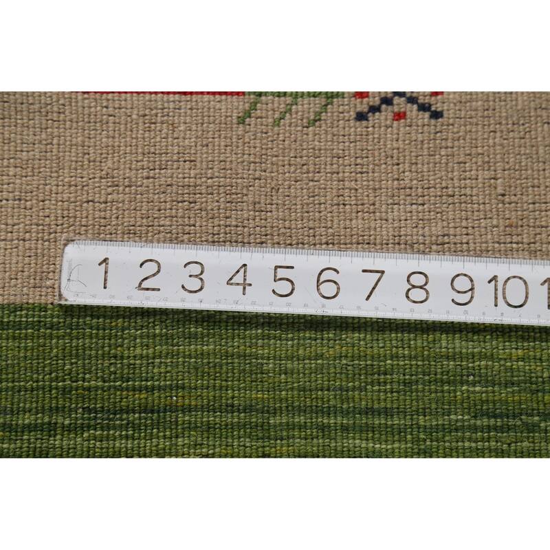 Striped Gabbeh Indian Accent Rug Handmade Wool Carpet - 4'0"x 5'9"