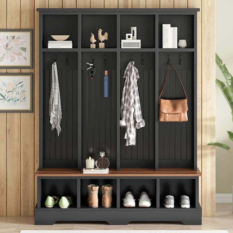 Farmhouse-Inspired 3-in-1 Entryway Organizer by Harper&Bright Designs