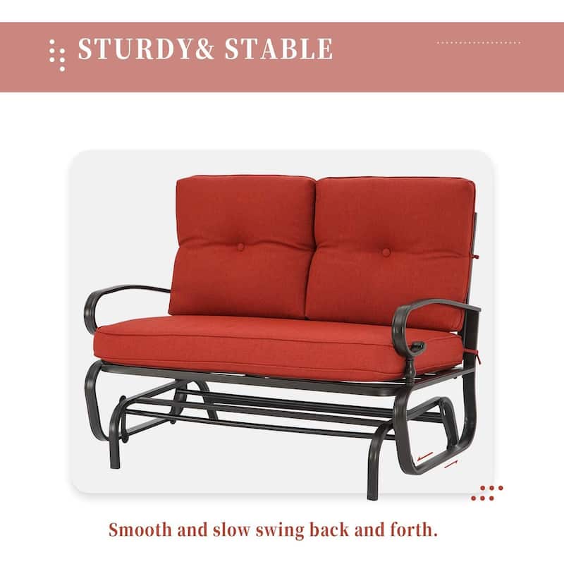 Nista 2 Person Outdoor Patio Glider Garden Bench Rocker Chair by Havenside Home