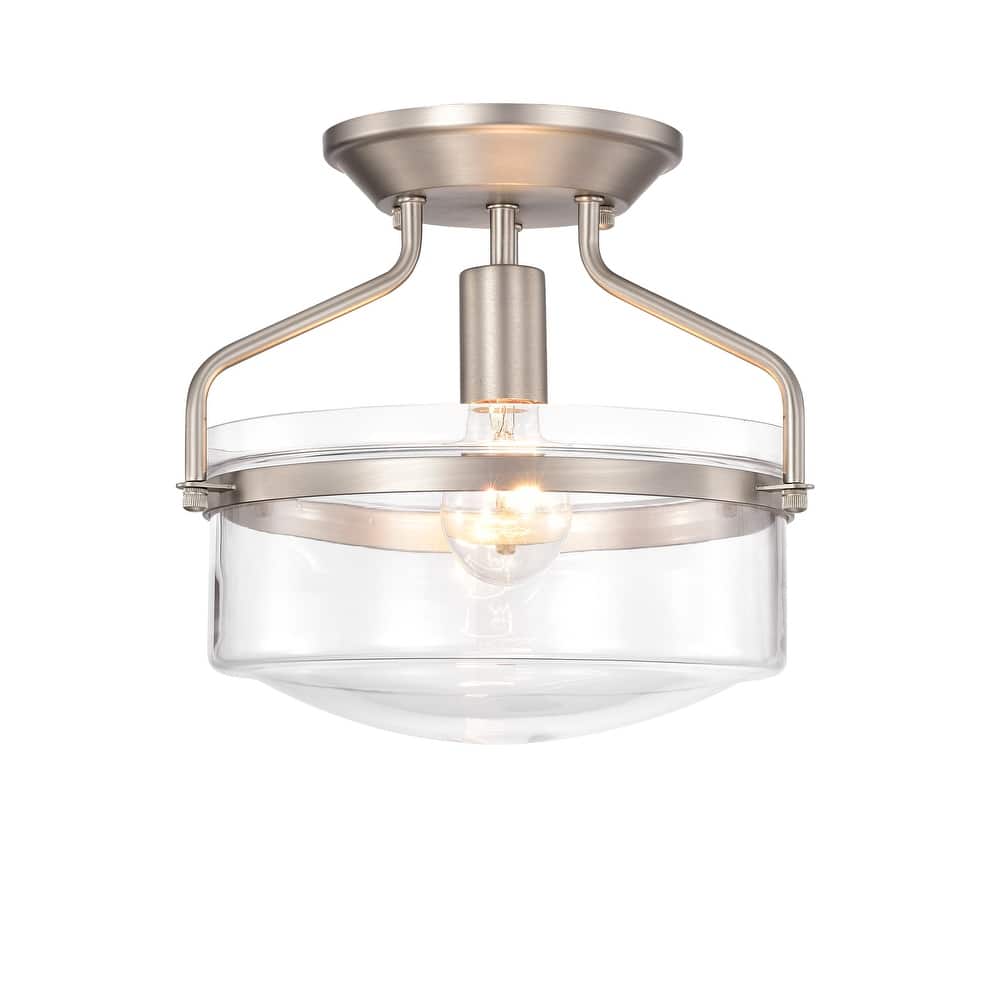 Merwin 1-Light Matte Black Semi-Flush Ceiling Lamp