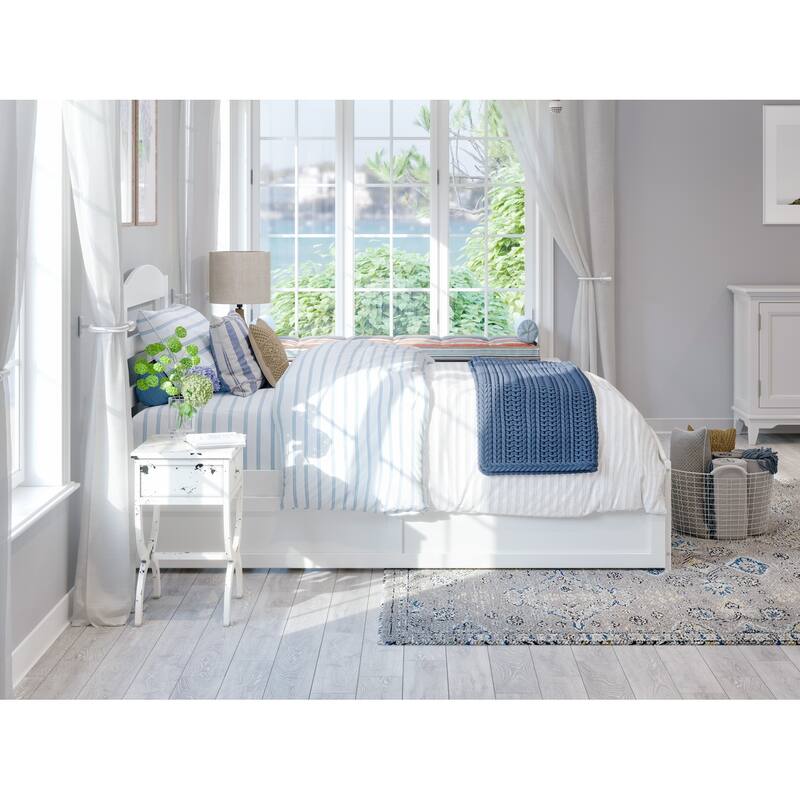 Warren Platform Bed with Footboard and Twin Trundle