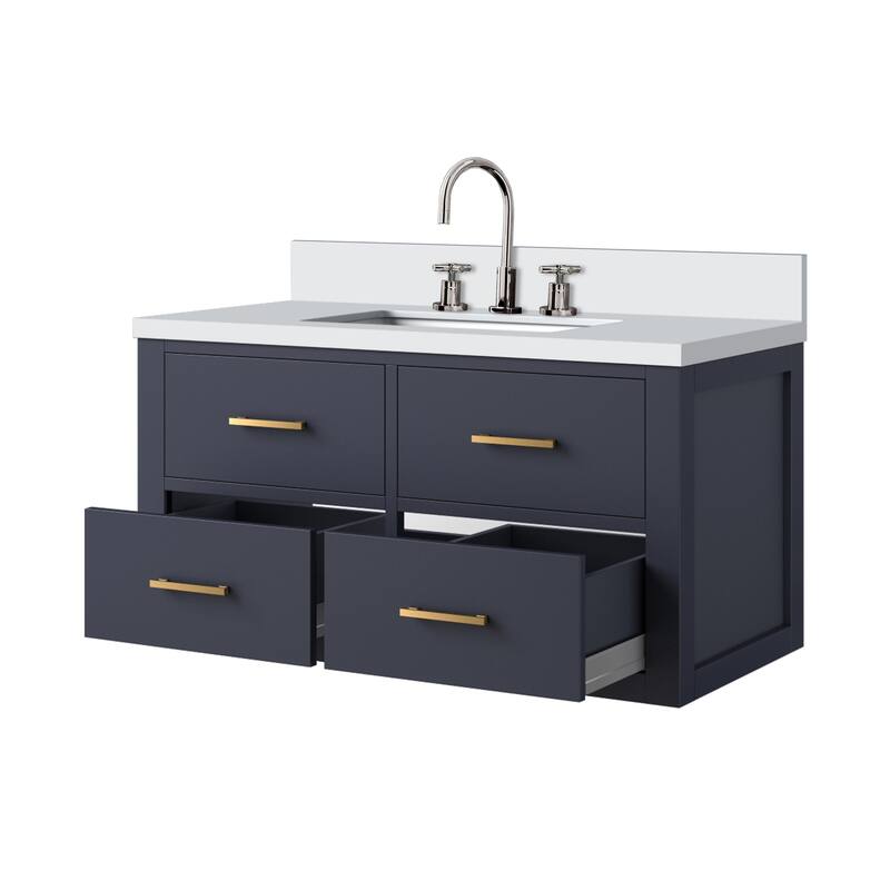Castor Bath Vanity with Quartz Top, Sink and Faucet