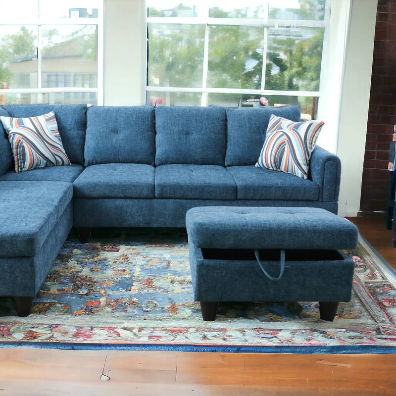KISRAIS 28.5" Wide Upholstered Storage Ottoman