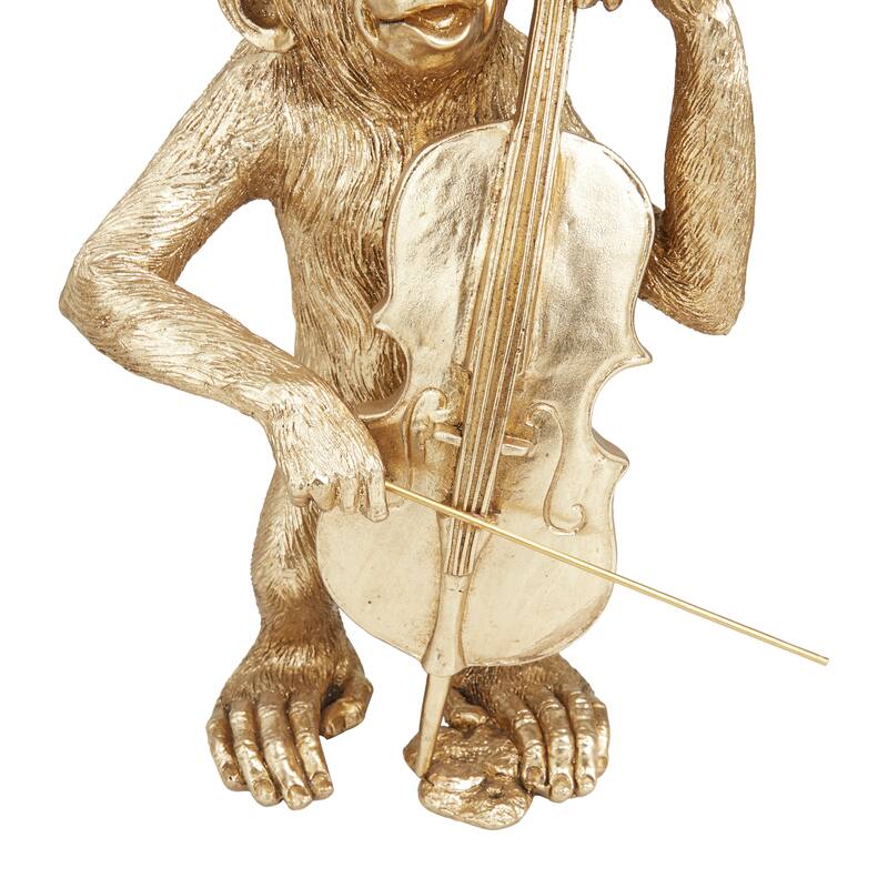 Gold Polystone Contemporary Sculptures (Set of 3) - S/3 12", 12", 11"H