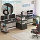 preview thumbnail 28 of 50, Two Person Double Computer Desk LED Gaming Desk 2 Storage Shelves