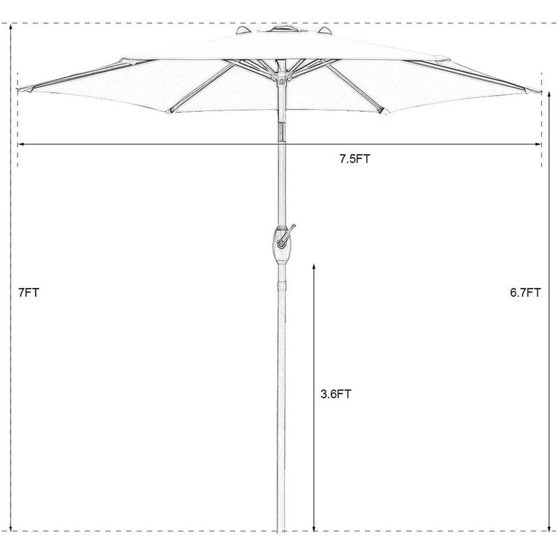 Royalcraft 7.5 ft Patio Market Umbrella with Crank