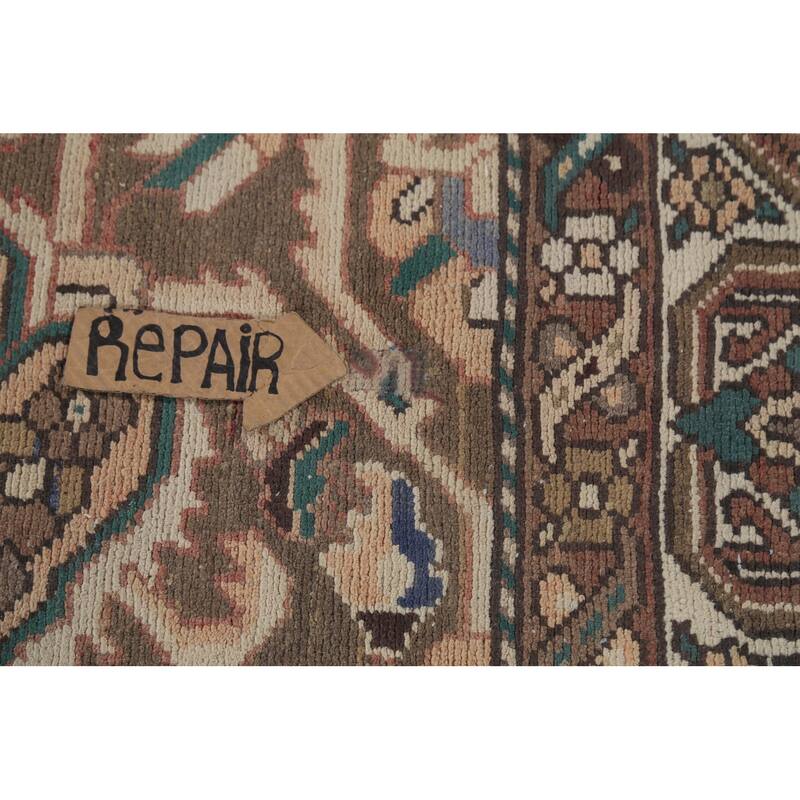 Geometric Bakhtiari Persian Vintage Area Rug Hand-Knotted Wool Carpet - 10'2"x 12'8"