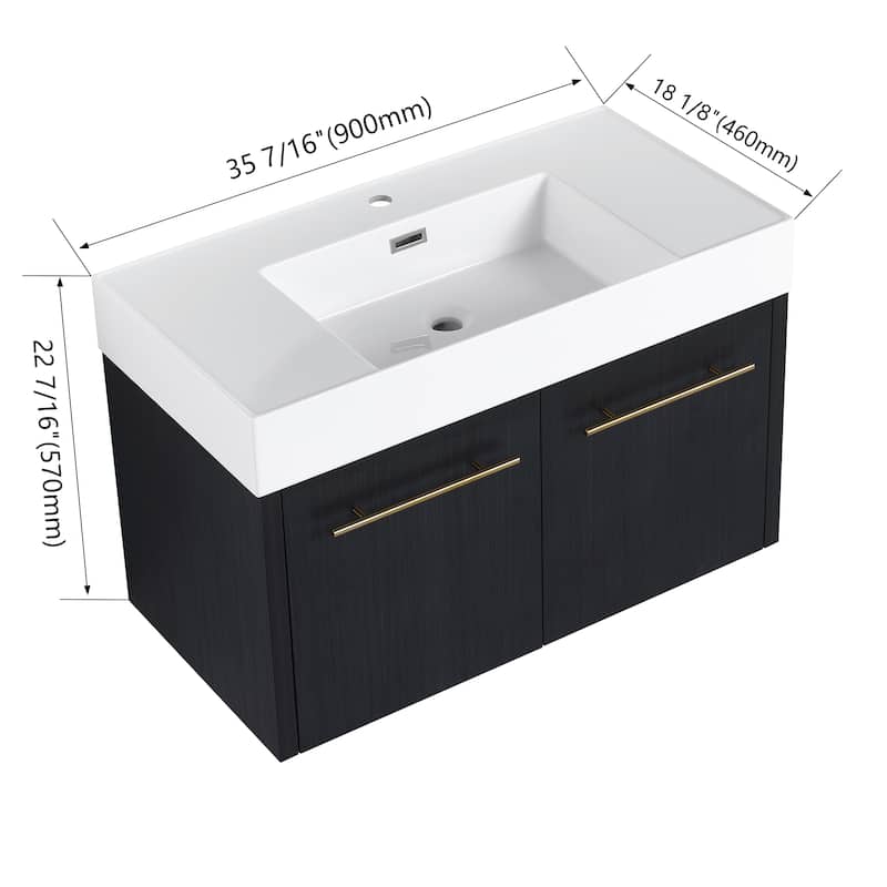 Topcraft Wall-Mounted Bathroom Vanity With Sink
