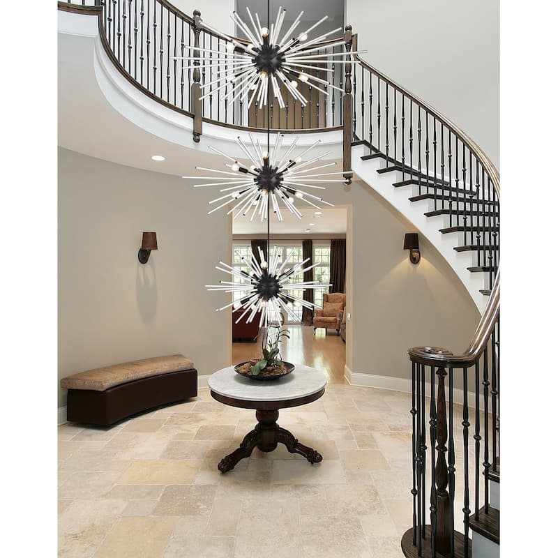 Indigo Home 46 inch three tiers crystal starburst chandelier