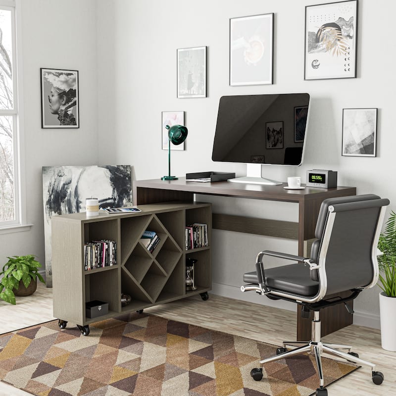 Samtredia Chestnut Brown 47-inch Wood Modular Computer Desk by Copper Grove