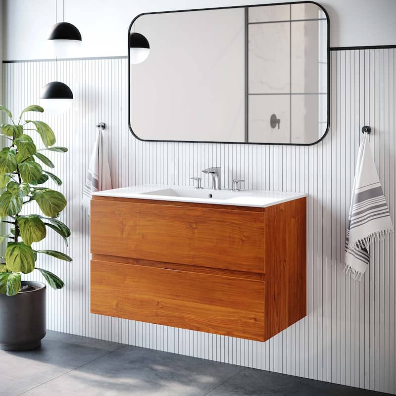 Scenic 36" Wall-Mount Bathroom Vanity - Cherry White
Cherry White
