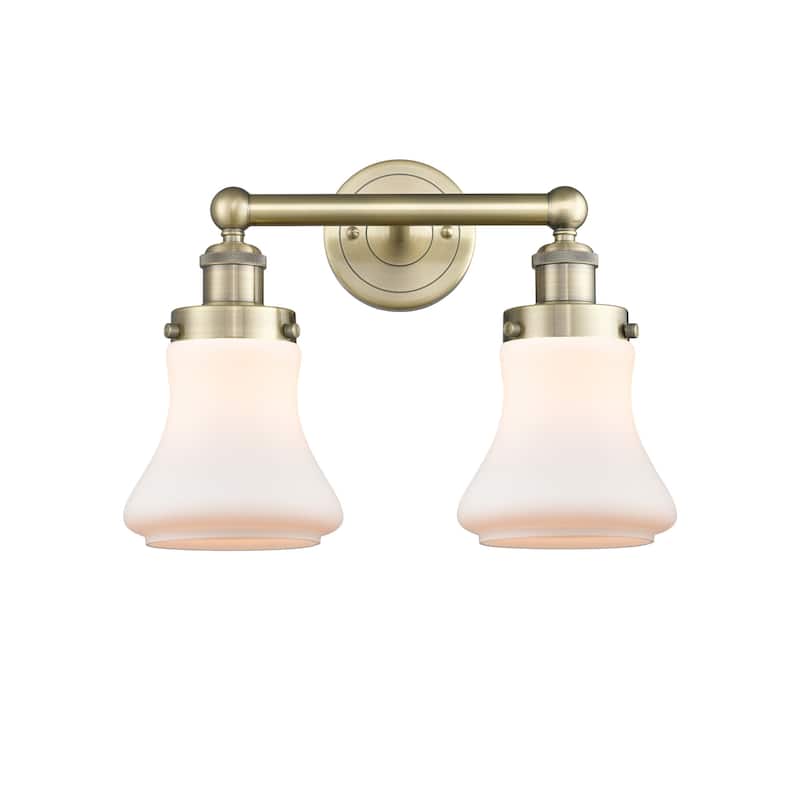 Innovations Lighting 616-2W-10-16 Bellmont Vanity Bellmont 2 Light 16" - Antique Brass / Matte White