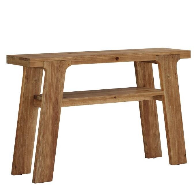 47.24'' Small Solid Wood Console Table, 2-Tier Rustic Entryway Table