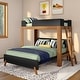 preview thumbnail 32 of 36, Max and Lily L-Shaped Twin over Queen Bunk Bed with Ladder on End Pecan/Black