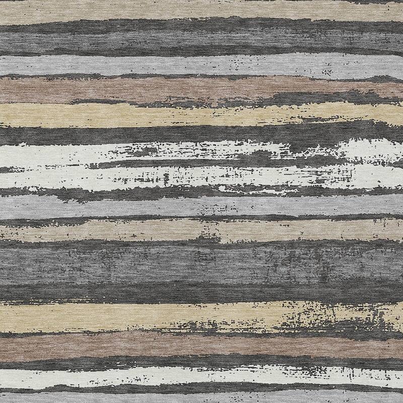 HomeRoots Striped Transitional Rectangle Outdoor Rug