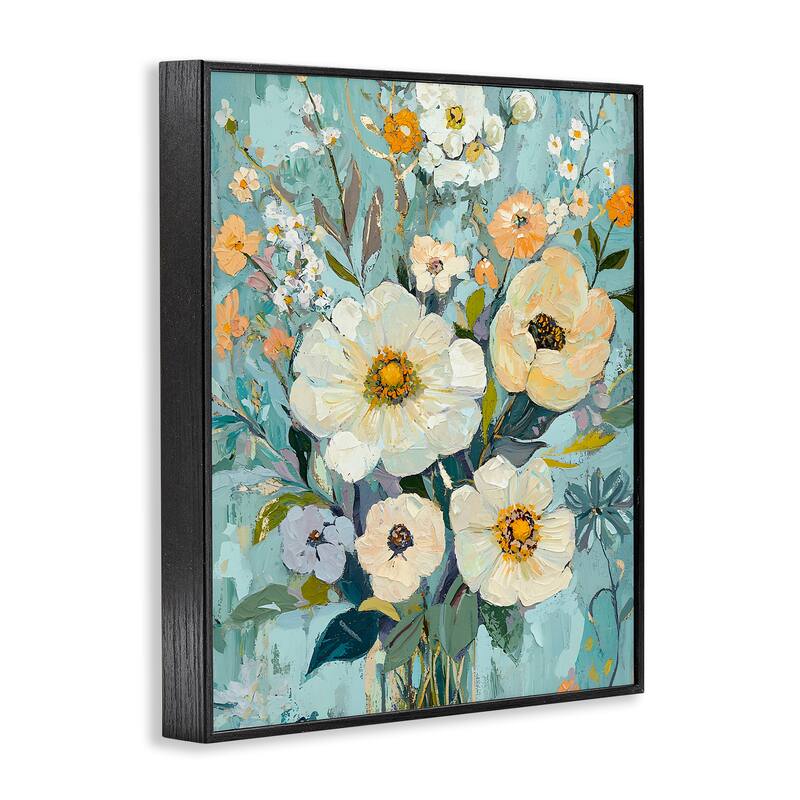Stupell Mixed Cream Flowers Arrangement Framed Giclee Art Design By Franklyn Gregory